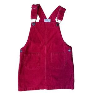Genuine Kids From OshKosh Corduroy Overalls Dress Red‎ Size 4T Toddler Girl